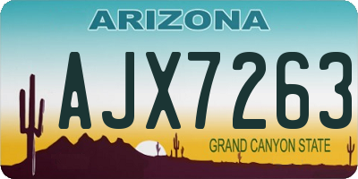 AZ license plate AJX7263