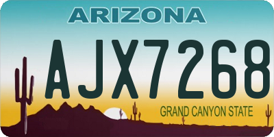 AZ license plate AJX7268