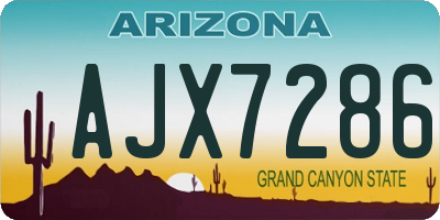 AZ license plate AJX7286