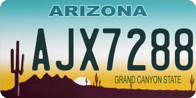 AZ license plate AJX7288