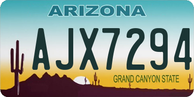 AZ license plate AJX7294