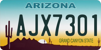 AZ license plate AJX7301