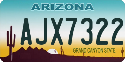 AZ license plate AJX7322