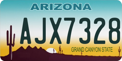AZ license plate AJX7328