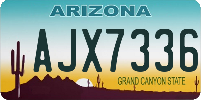 AZ license plate AJX7336