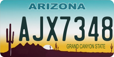 AZ license plate AJX7348