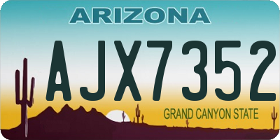 AZ license plate AJX7352