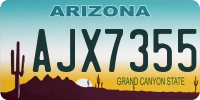 AZ license plate AJX7355