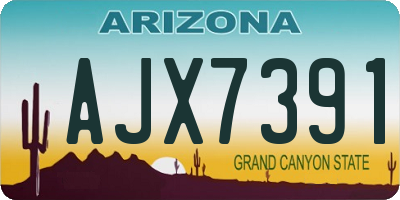 AZ license plate AJX7391