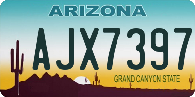 AZ license plate AJX7397