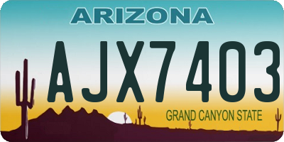 AZ license plate AJX7403
