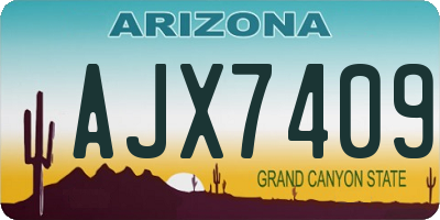 AZ license plate AJX7409