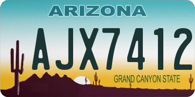 AZ license plate AJX7412