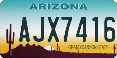 AZ license plate AJX7416