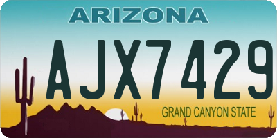 AZ license plate AJX7429