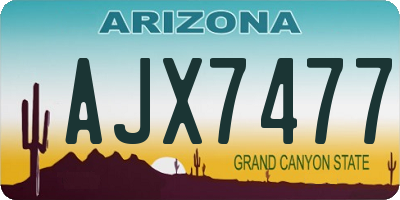 AZ license plate AJX7477