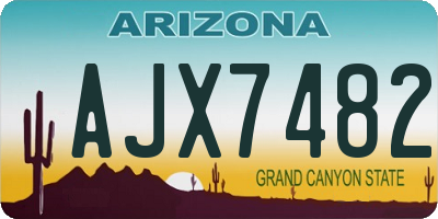 AZ license plate AJX7482