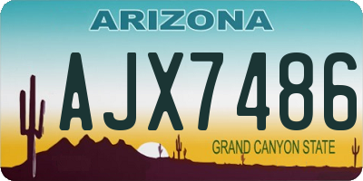 AZ license plate AJX7486