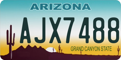 AZ license plate AJX7488