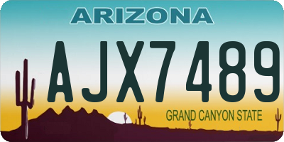 AZ license plate AJX7489