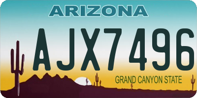 AZ license plate AJX7496