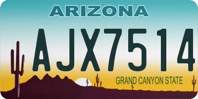AZ license plate AJX7514