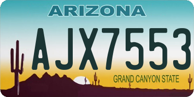 AZ license plate AJX7553