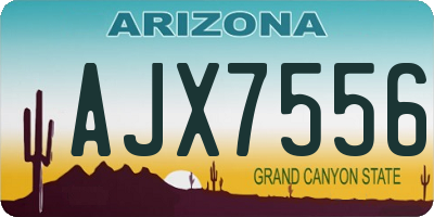 AZ license plate AJX7556