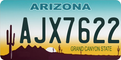 AZ license plate AJX7622