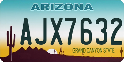 AZ license plate AJX7632