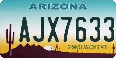AZ license plate AJX7633