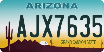 AZ license plate AJX7635