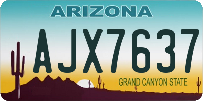 AZ license plate AJX7637