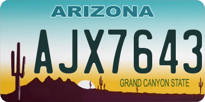 AZ license plate AJX7643