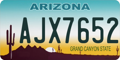 AZ license plate AJX7652