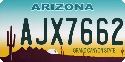 AZ license plate AJX7662