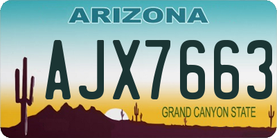 AZ license plate AJX7663
