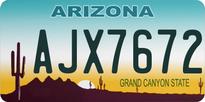 AZ license plate AJX7672