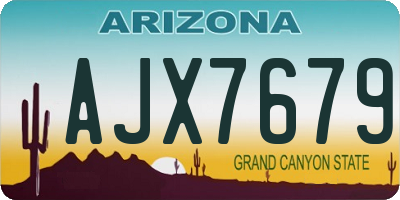AZ license plate AJX7679