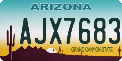 AZ license plate AJX7683