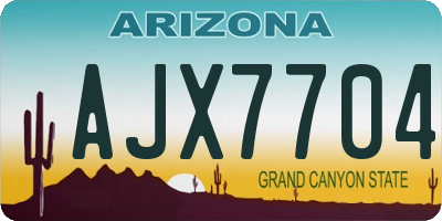 AZ license plate AJX7704