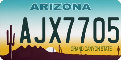 AZ license plate AJX7705