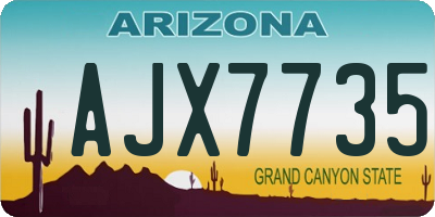 AZ license plate AJX7735