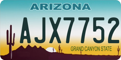 AZ license plate AJX7752