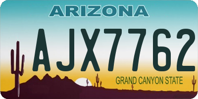 AZ license plate AJX7762