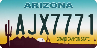 AZ license plate AJX7771