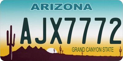 AZ license plate AJX7772