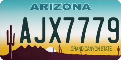 AZ license plate AJX7779