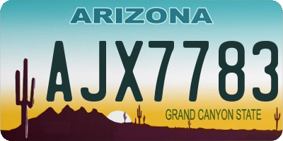 AZ license plate AJX7783