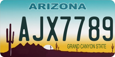 AZ license plate AJX7789